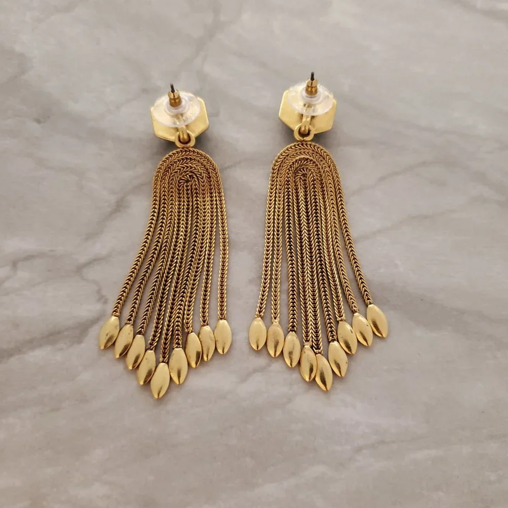 💙 Stella and Dot Odeon Antiqued Chandler Convertible Stud Drop Dangle Earrings - Picture 10 of 10